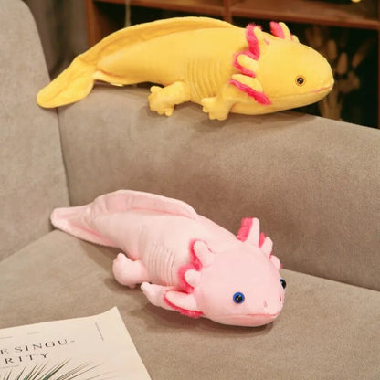 45cm Kawaii Colorful Newt Plush Toy Stuffed Cute Axolotl Salamander Fuzzy Plush Fish Appeasing Long Pillow Cushion Kids Gift