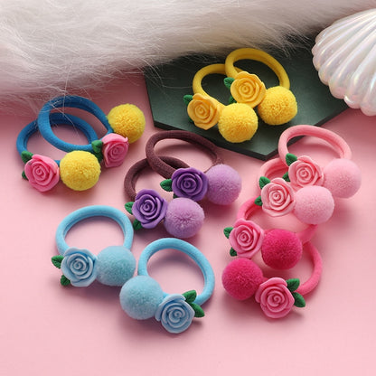 2Pcs New Cartoon Animals Hair bands Girls Nylon Elastic Rubber Band Hair Ring Headbands Cute Kids Headwear Hair accessories Gift