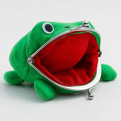 Novelty Adorable Anime Frog Wallet Coin Purse Key Chain Cute Plush Frog Cartoon Cosplay Purse For Women Bag Accessories