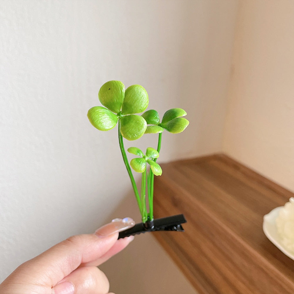 1PC Funny Show Bean Sprout Bobby Hairpin Flower Plant Hair Clips For Kids Girls Women Hair Styling Tool