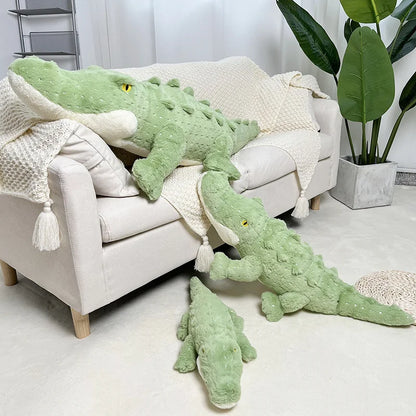 Soft Crocodile Plush Toy Fluffy Full Stuffed Animal Pillow Doll Jungle Green Giant Alligator Sofa Cushion Kids Birthday Gift