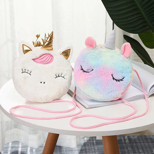 New Fashion Children Girls Shoulder Bag Cute Unicorn Animals Messenger Bag Kids Keys Coin Purse Cute Princess Mini Handbag