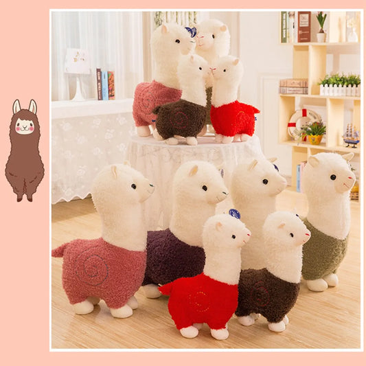 28cm Random Color Alpaca Doll Creative Funny Llama Grass Mud Horse Plush Toy Children With Sleeping Doll Girl Birthday Gift