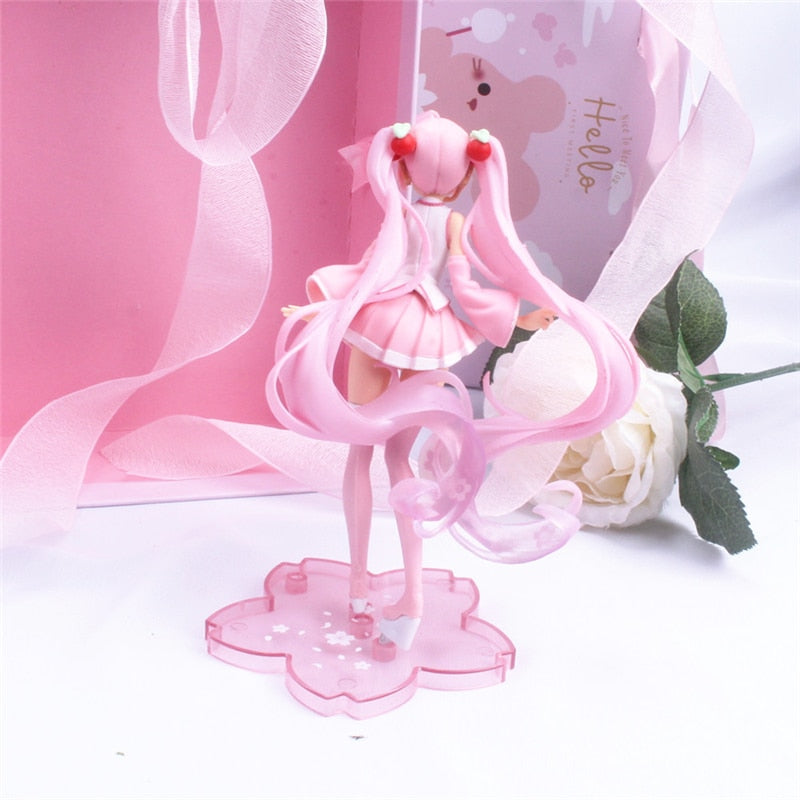 New Anime Hatsune Miku Action Figure Miku Kawaii Collection Model Pink Sakura kawaiii Doll Collectible Model Toys Cake Decor