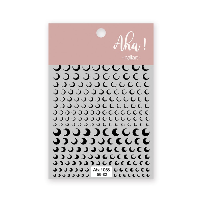 1Sheet Korean White Cloud Blue Nail Art Sticker 3D Star Moon Decal Pure Twilight Self-adhesive Manicure Slider Accessories RE#53