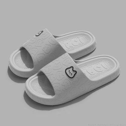 Cute Cat Print Women Slippers Home Indoor Slides Men Women Flat Slippers Cartoon Non-Slip Outdoor Beach Slides Shoes Shower
