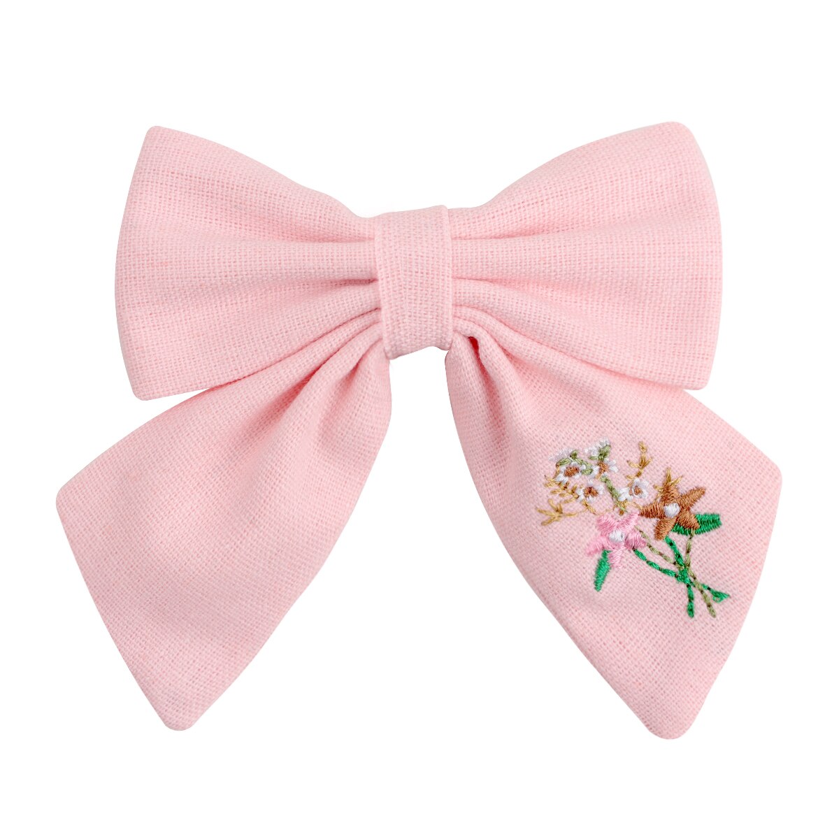 Fashion Embroidery Bows Hair Clips Solid Hairpins For Girls Handmade Ribbon Barrettes Kids Butterfly Hair Pin Korean Headwear