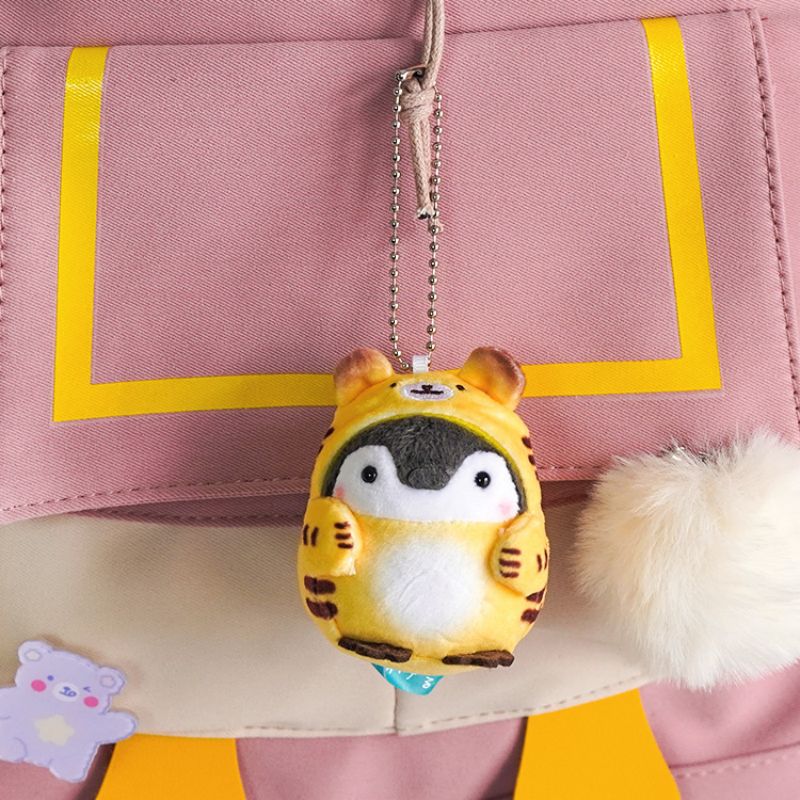 Kawaii Plush Keychain Bag Charm Cartoon Cute Mini Penguin Stuffed Animal Plushies Soft Doll Car Trinket Key Chain Women Girls Keyring Kids Birthday Gifts