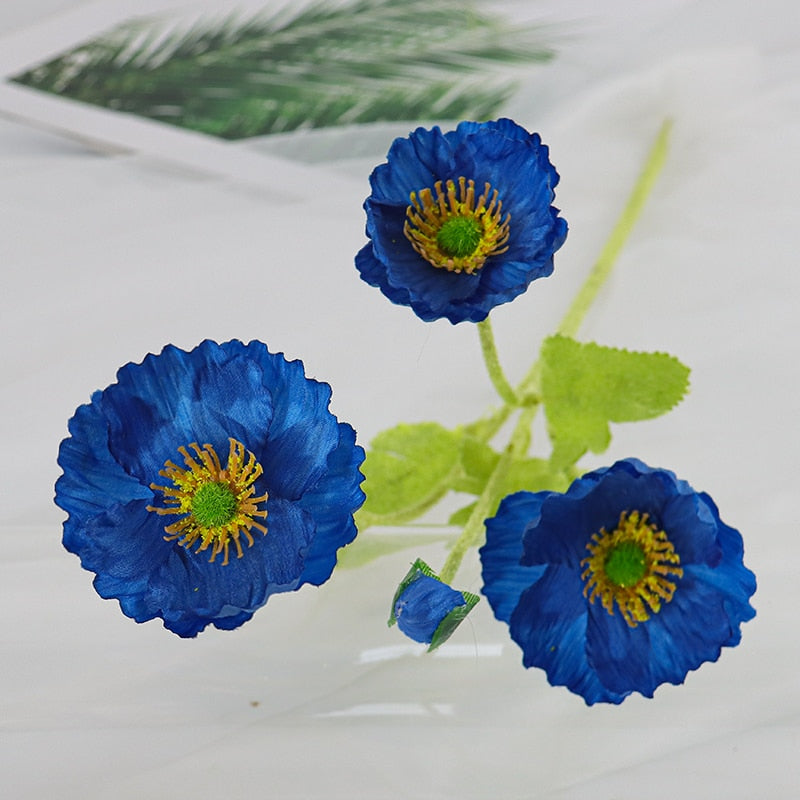 Artificial Flowers Poppy Silk Flowers Long Stem Housewarming  Garden Table Wedding DIY Party Wedding Bridal Bouquet Decoration