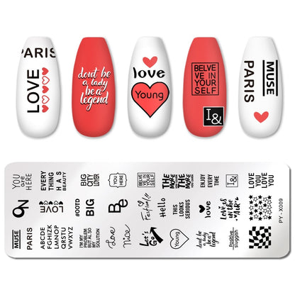 PICT YOU Rose Flower Nail Stamping Plates  Line Pictures Nail Art Plate Stamp Template Marble Leaves Image Printing Plates Tools
