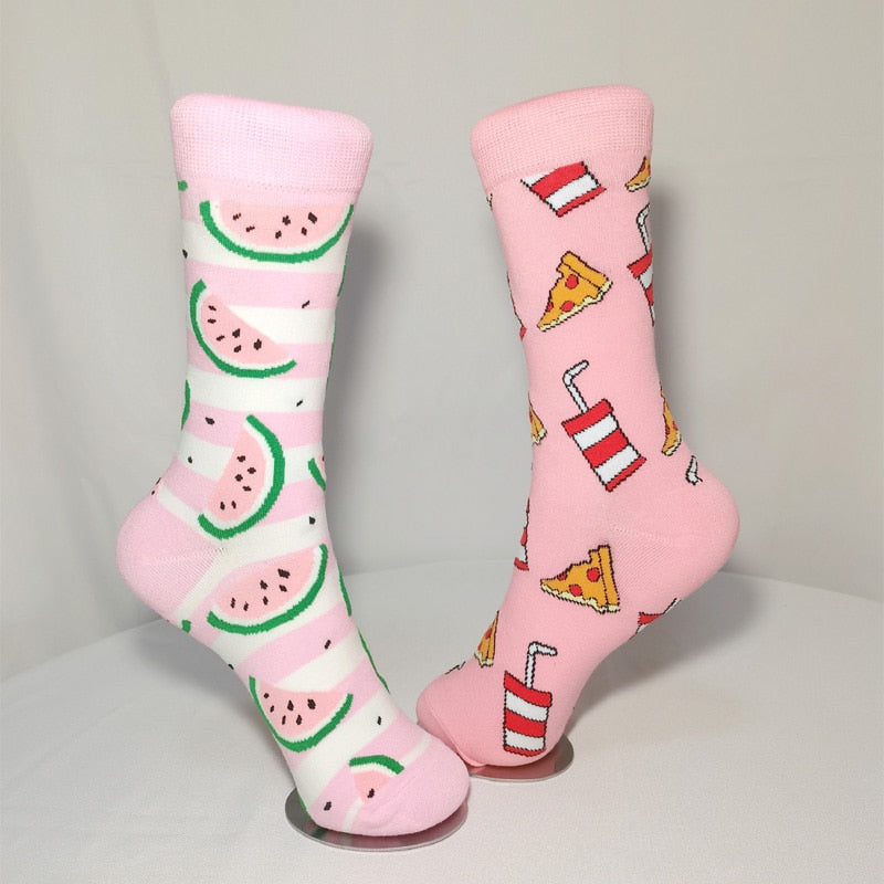 Cute Women Socks Cartoon Animal Food Fruit Socks  Kawaii Funny  Trendy Socks Happy Harajuku Casual Socks Autumn Spring Stocking