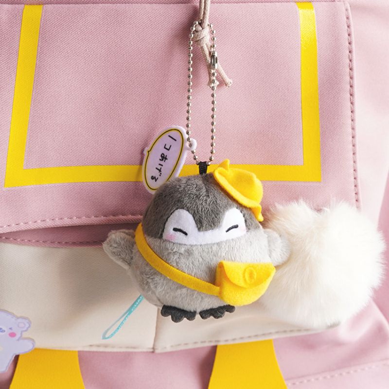 Kawaii Plush Keychain Bag Charm Cartoon Cute Mini Penguin Stuffed Animal Plushies Soft Doll Car Trinket Key Chain Women Girls Keyring Kids Birthday Gifts