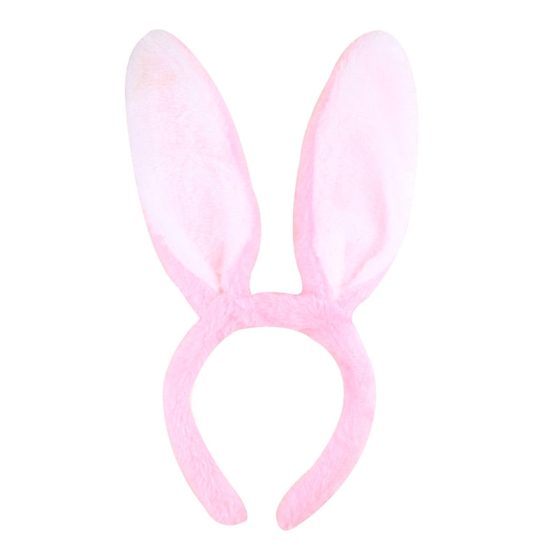 Cute Plush Bunny Ears Hair Bands Soft Rabbite Ears Easter Adult Headbands for Women Girls Anime Cosplay Party Hair Accessories