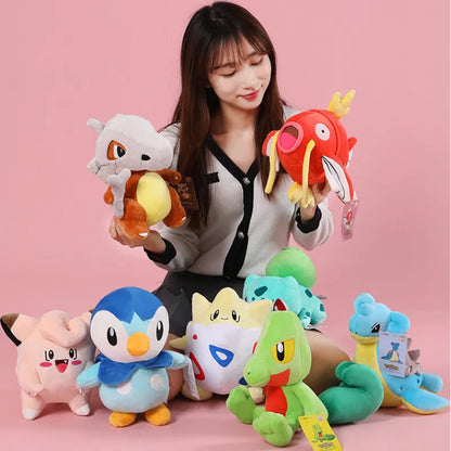 POKEMON Original Plush Toy Gengar Mimikyu Pikachu Charizard Genuine Kawaii Plush Doll Soft Cute Cartoon Piplup Toy for Kids Gift