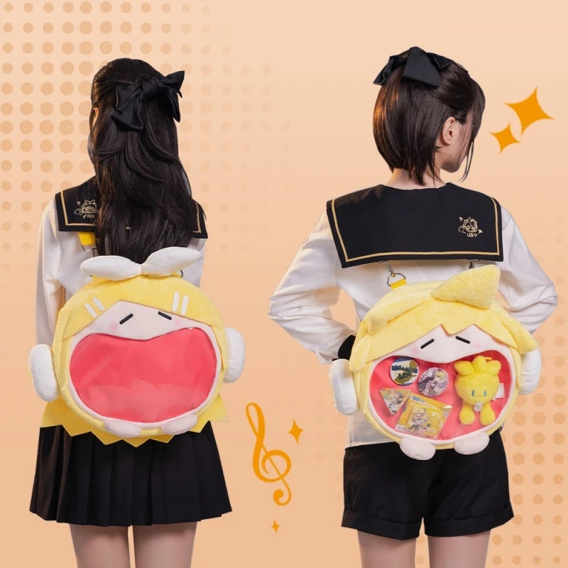 2023 Kawaii Hatsune Miku Cartoon Shoulder Bag Pink Packet Cute Anime Girl Plush Backpack Knapsack Student Bag Kids Gifts Toys