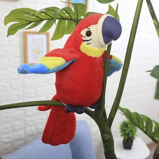 Talking Parrot Toy Repeat What You Say Stuffed Animal Plush Electronic Records Voice Bird Speaking Macaw Pet Children Kids Birthday Gift