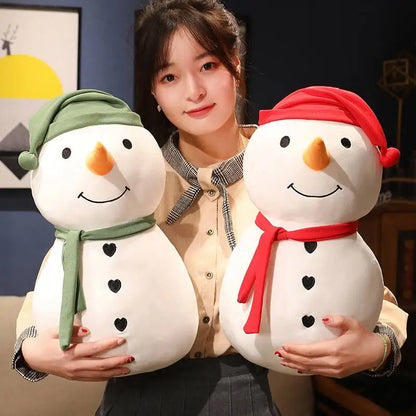 30cm-80CM Cute Cartoon Big Giant White Snowman Plush Toy Soft Stuffed Pillow Dolls Winter Christmas Home Decor Gifts For Children