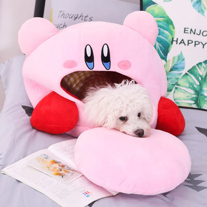 Video Game Kirby Plush Doll Funny Nap Pillow Soft Pet Dog Cat Nest Kawaii Stuffed Toy Pet Bed Decora Cute Gift For Kids