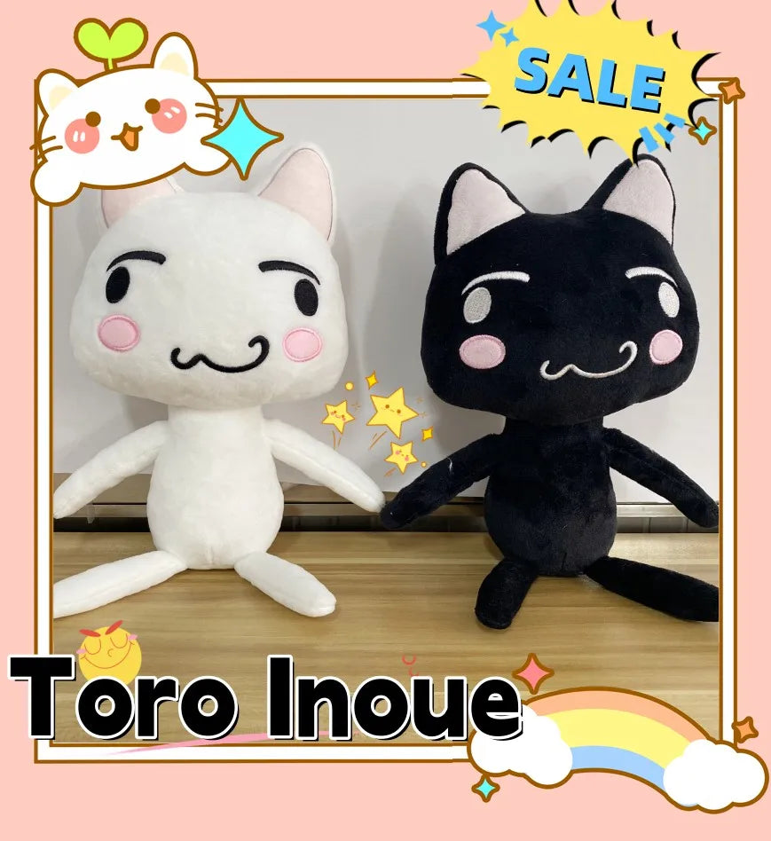 New Toro Inoue Cat Plush Anime Game Stuffed Kittens Animal Plushy Doll Cartoon Cat Plushies Decor Pillow Gifts Toys for Kids