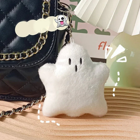 Creative Halloween Ghost Key Chain Cute Soft Plush Doll Keyring Bag Car Key Hanging Pendant for Children Gift