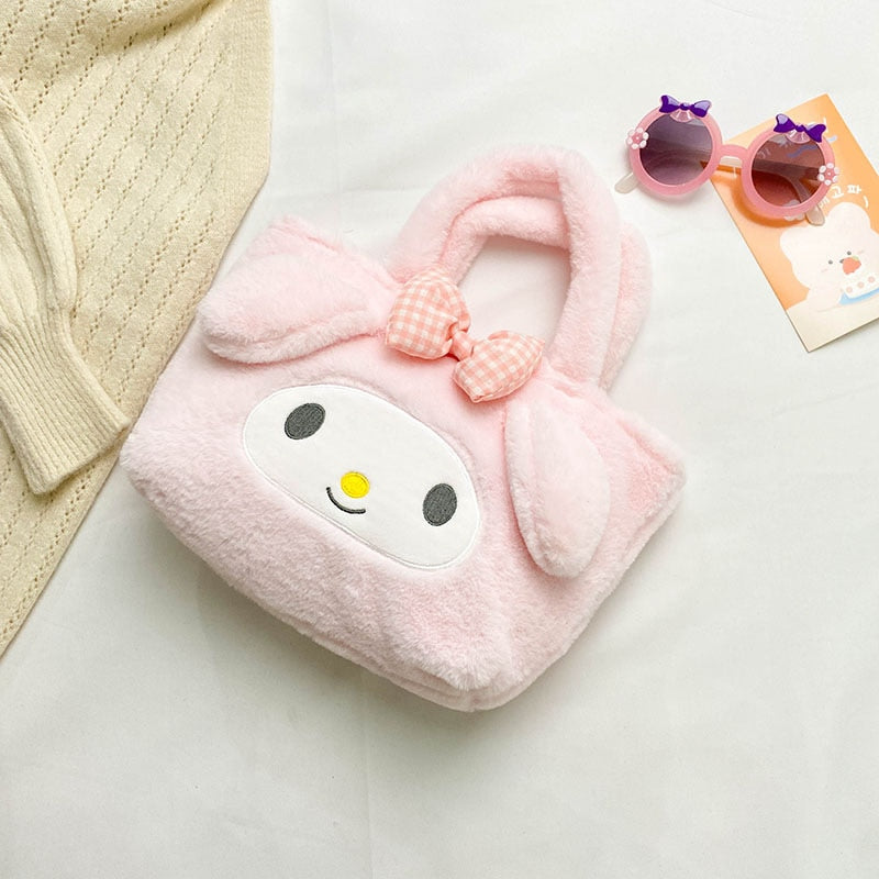 Cute Cartoon Sanliou Plush Toys New Kuromi Handbag Candy Bag Wallet Anime Hairpin Ornaments Cinnamoroll Kawaii Leisure Shopping