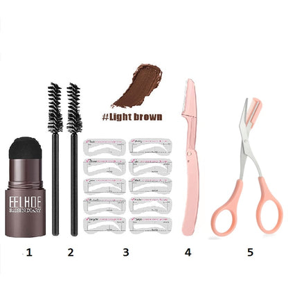 VIP Professional One Step Eyebrow Stamp Shaping Set Enhancer Waterproof Makeup Beauty Products For Women Eye Brow Templates