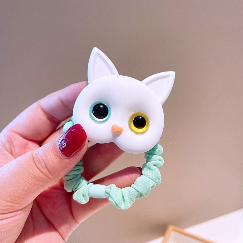 New Women Cute Cat Rubber Bands Elastic Hair Bands Korean Headwear Children For Girls Lovely Hair Accessories Ornaments