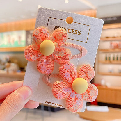 【2-Piece Set】Children's Cute Fabric Flower Pair Clip Hair Accessories Girl Hairpin Temperament Clip Baby Headdress Wholesale