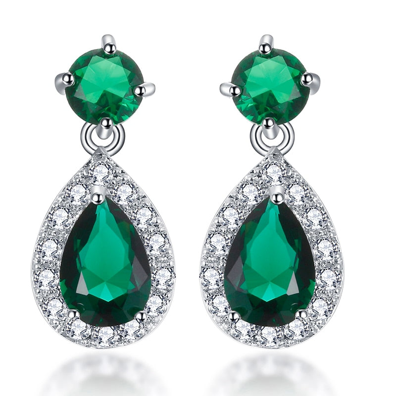 Luxury Zircon Wedding Long Dangle Earrings with Round Water Drop Elegant CZ Earrings for Women Bridal Wedding Jewelry Dress