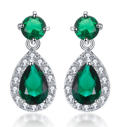 Luxury Zircon Wedding Long Dangle Earrings with Round Water Drop Elegant CZ Earrings for Women Bridal Wedding Jewelry Dress