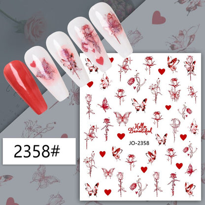 1Sheet Korean White Cloud Blue Nail Art Sticker 3D Star Moon Decal Pure Twilight Self-adhesive Manicure Slider Accessories RE#53