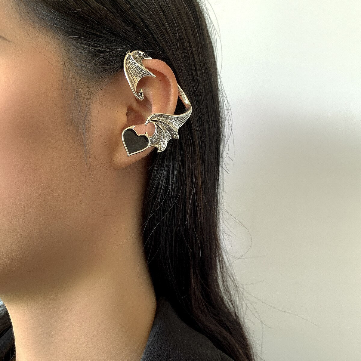 Punk Fairy Ear Cuff Goth Earring Dark Elf Ear Clip Earrings For Women Retro Silver Color Hip Hop Halloween Party Jewelry Gift