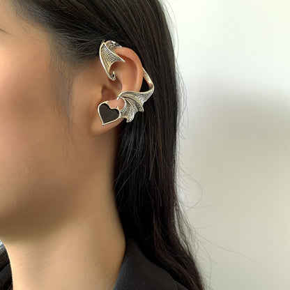 Punk Fairy Ear Cuff Goth Earring Dark Elf Ear Clip Earrings For Women Retro Silver Color Hip Hop Halloween Party Jewelry Gift