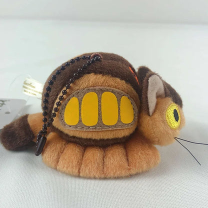 My Neighbour Totoro Cute Plush Cat Bus Doll Key Chain Kawaii Fluffy Soft Stuffed Toy Backpack Pendant Kid Schoolbag Decoration