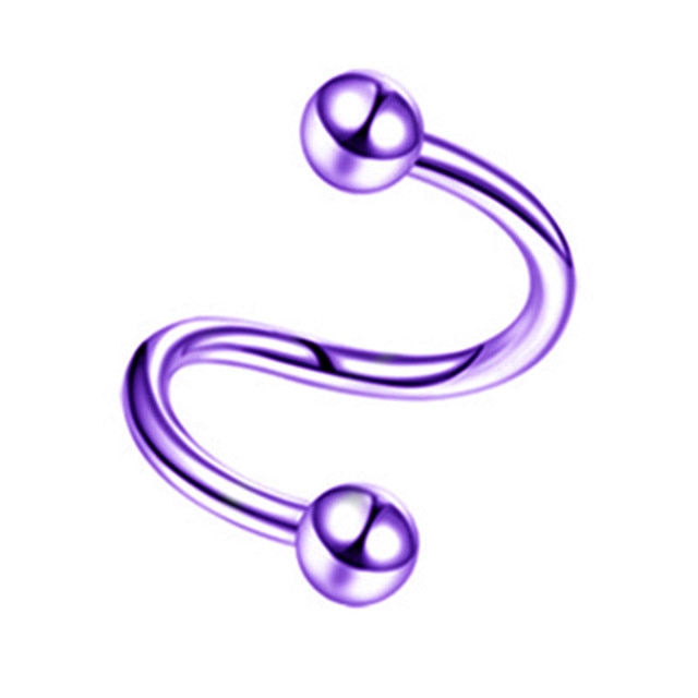 1PCS Stainless Steel Crystal Twist Helix Earring Cartilage Jewelry S Shape Labret Piercing Lip Ring Twist Tragus Earring Stud