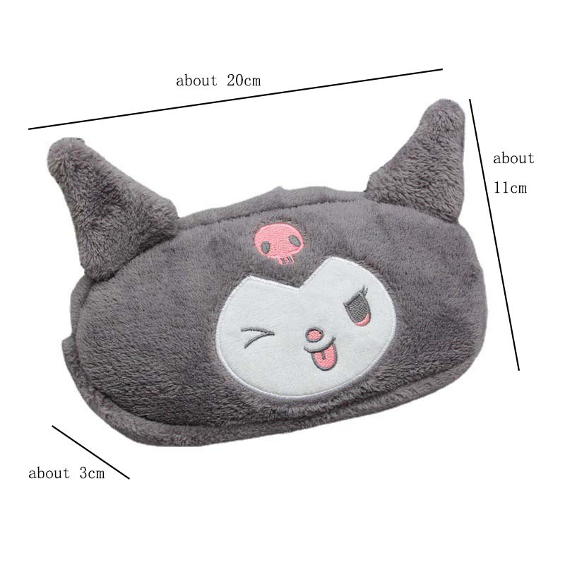 Kawaii Anime Sanrio Kuromi Large Pencil Case Plush Bag Toys Makeup Girl Children's Stationery