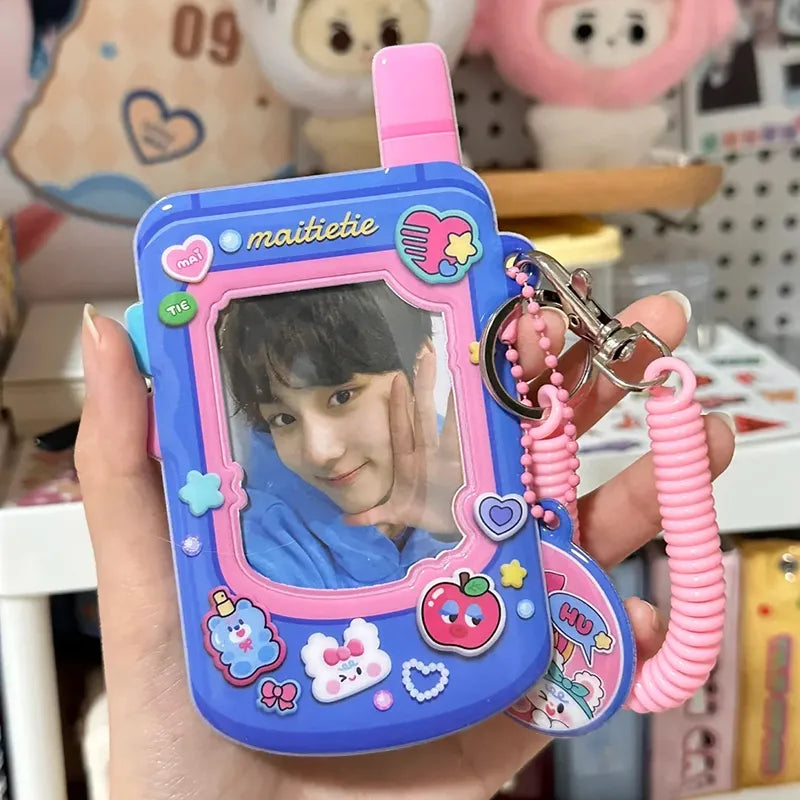 Kawaii Photocard Holder Mobile Phone Shape Photo Album Kpop Photo Protector Photocard Albums School Stationery 앨범