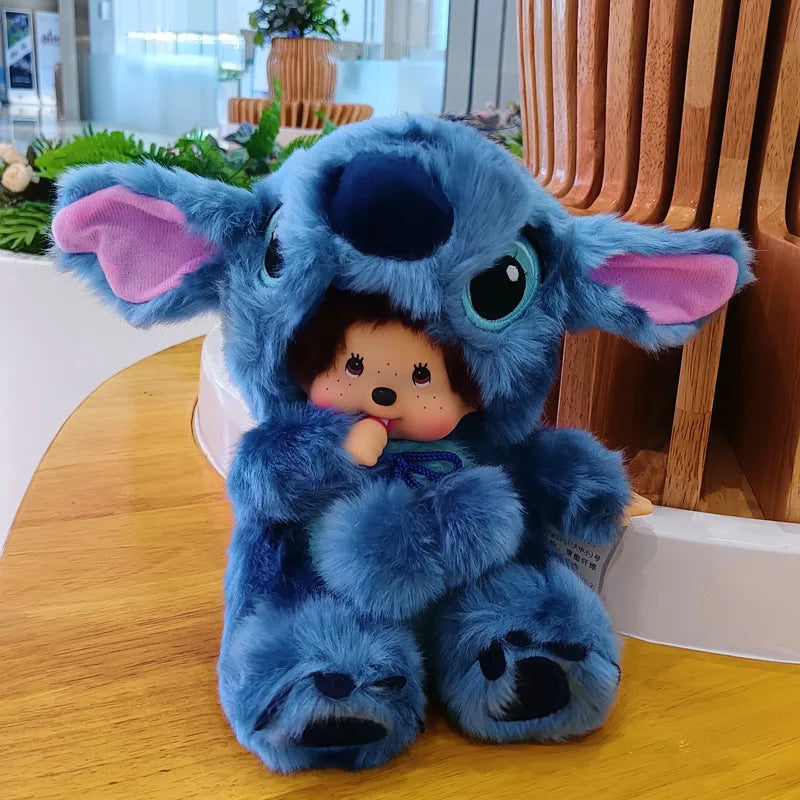 20cm Disney Monchhichis Transform Stitch Mickey Totoro Kiki Plush Toy Kawaii Stellalou Linabell Plushies Stuffed Doll Kids Gifts