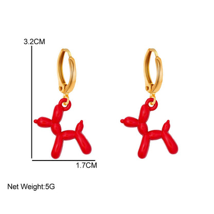 Cute Colorful Enamel Puppy Dog Hoop Earrings for Women Fashion Animal Huggies Earrings Girls Jewelry Wholesale Party Gift INS