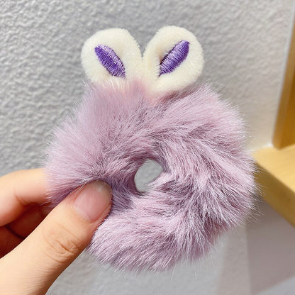 New Children Girls Cute Cartoon Panda Cat Rabbit Plush Elastic Hair Bands Hair Decorate Scrunchie Fashion Women Hair Accessories