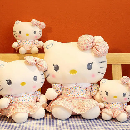 22cm Cartoon Hello Kitty Stuffed Animals Kawaii Cat Plush With Skirt Cute Anime Plushies Hellokitty Soft Toy Peluches Gift