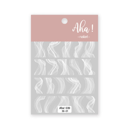 1Sheet Korean White Cloud Blue Nail Art Sticker 3D Star Moon Decal Pure Twilight Self-adhesive Manicure Slider Accessories RE#53