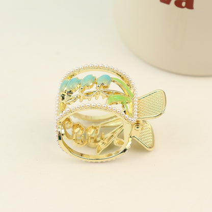 New Korean Vintage Flowers Large Metal Hair Claw Clip Ponytail Women Butterfly Shark Alloy Hair Claw Barrette Hair Accessories