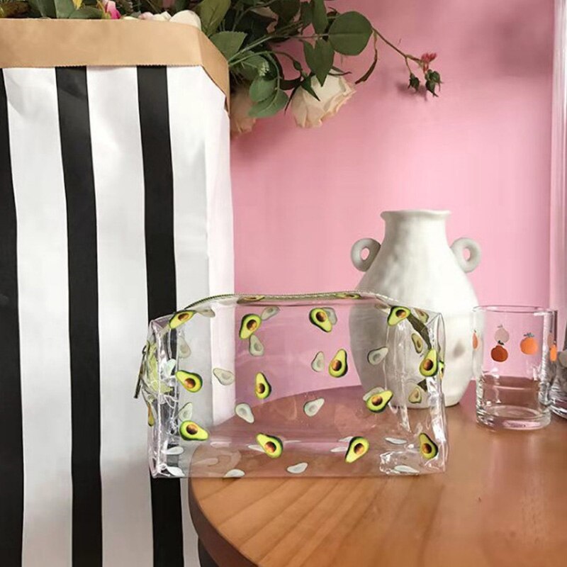 Big Waterproof Transparent Pencil Case PVC Stationery Gift Girls Students Pencil Bag Kawaii Makeup Cosmetic Bag Travel Bags