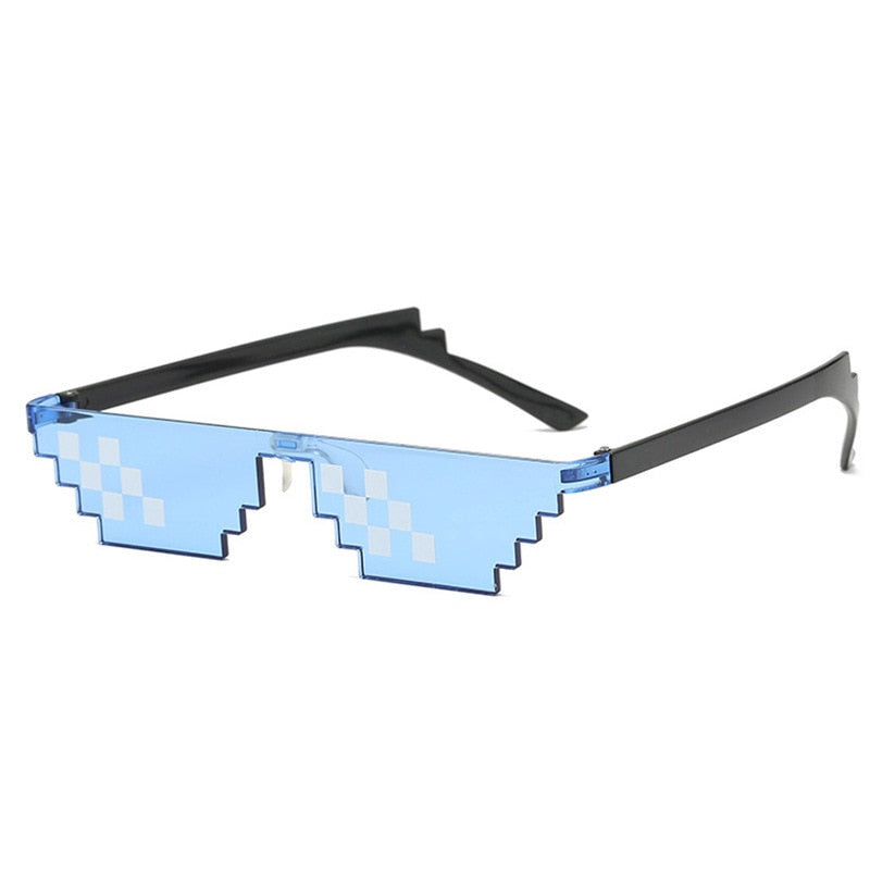 Mosaic Sunglasses For Mens Womens Pixel Black Retro Gamer Robot Sunglasses Cool Party Vintage Shades Eyewear
