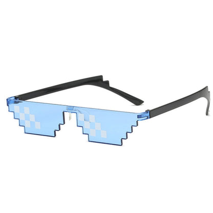 Mosaic Sunglasses For Mens Womens Pixel Black Retro Gamer Robot Sunglasses Cool Party Vintage Shades Eyewear