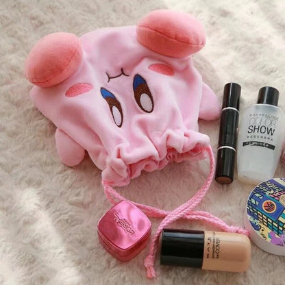 NEW Kawaii Anime Cartoon Star Kirby Plush Cosmetic Bag Cute Pink Plush Portable Storage Bag Coin Purse Girl&Child Holiday Gifts