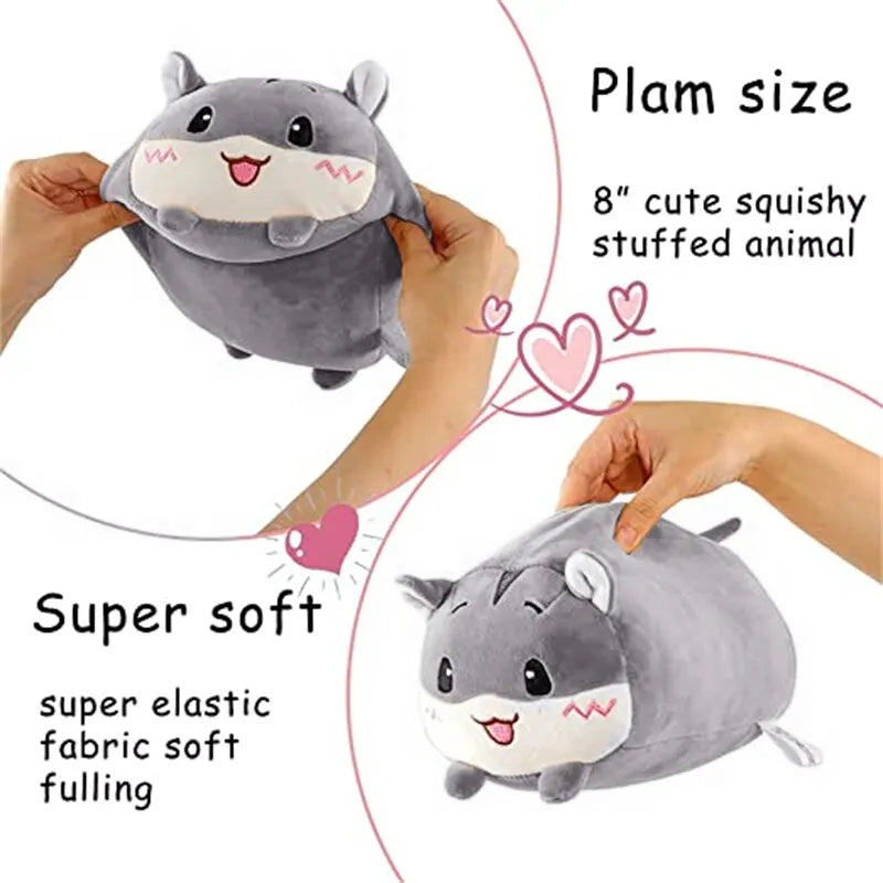 Hamster Plush Toy 20cm Cute Kawaii Gray Guinea Pig Stuffed Animal Plushies Soft Doll Pillow Buddy Sofa Bed Cushion Christmas Birthday Gifts