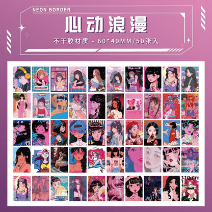 50sheets Cute Fashion girl Decorative Stickers Book Art Craft Scrapbooking Label Diary Japanese Stationery Album Journal Planner