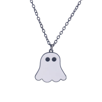 Cute Cartoon Ghost Friendship Couple Pendant Necklaces For Korean Fashion Female Men Best Friend Lovely Women Necklaces Jewelry